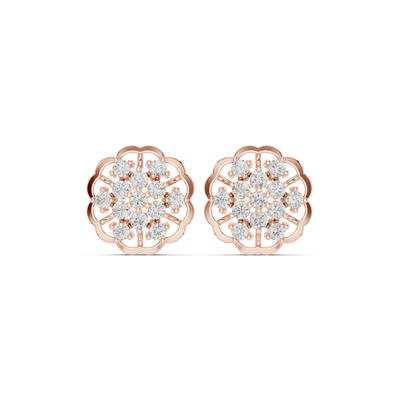 Elegant floral diamond stud earrings