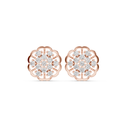 Elegant floral diamond stud earrings