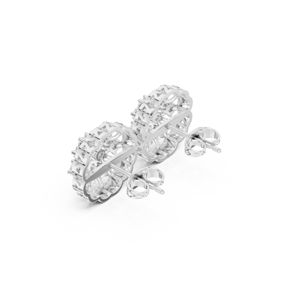 Elegant floral diamond stud earrings