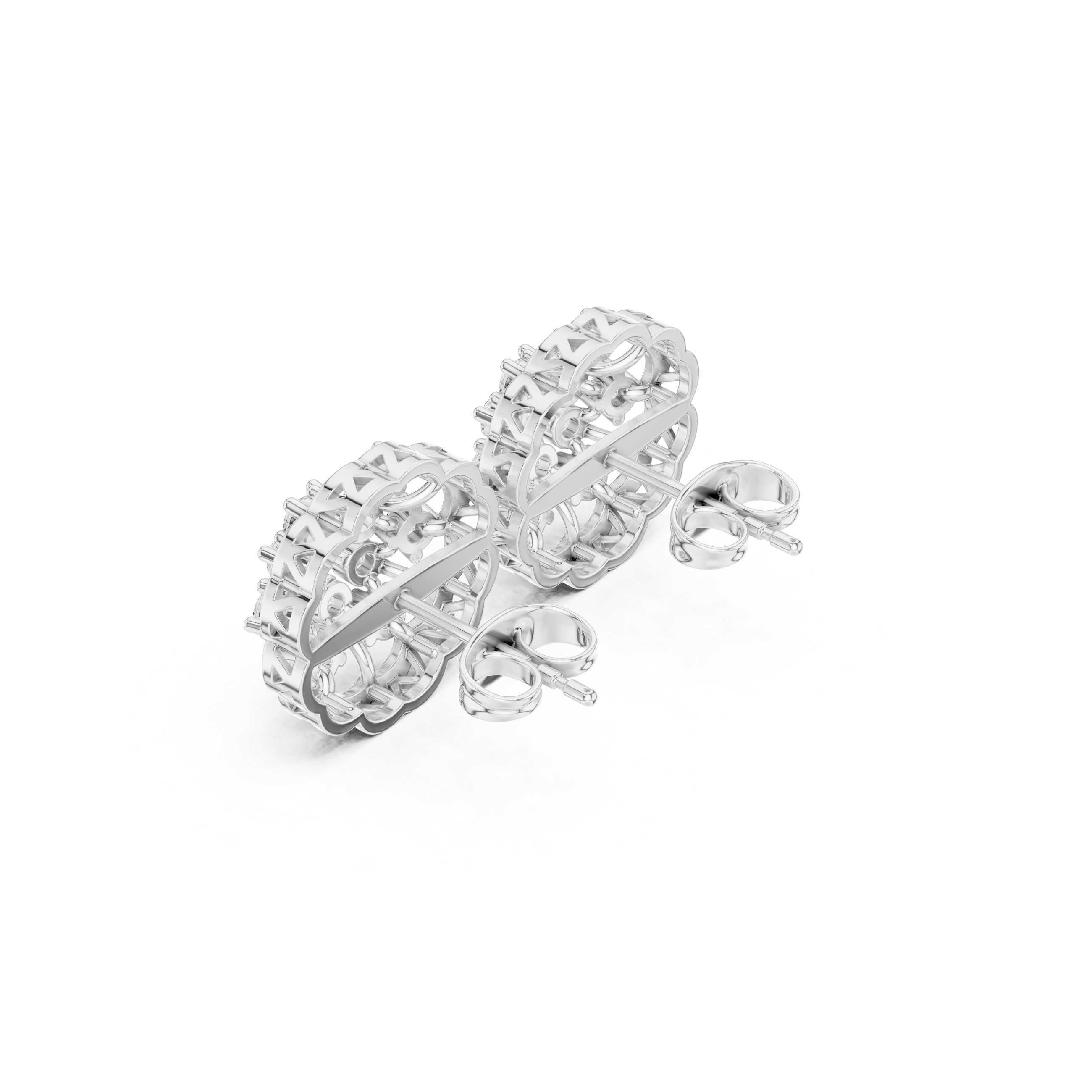 Elegant floral diamond stud earrings
