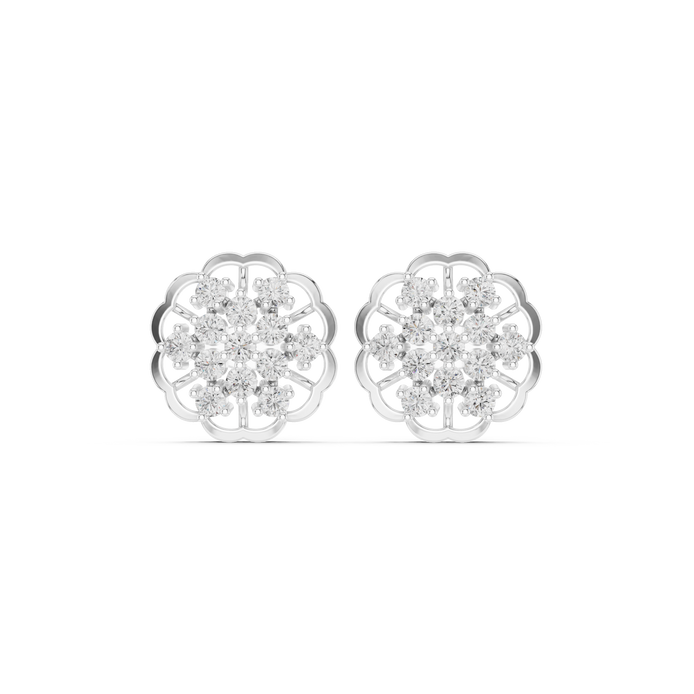 Elegant floral diamond stud earrings
