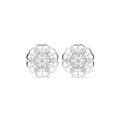 Elegant floral diamond stud earrings