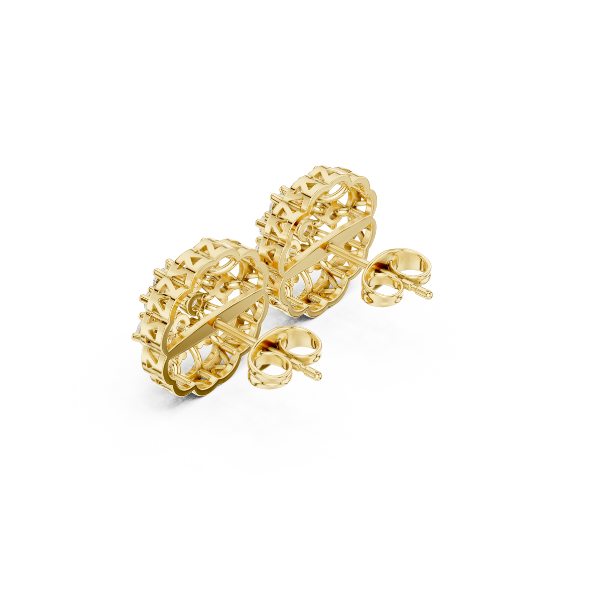 Elegant floral diamond stud earrings