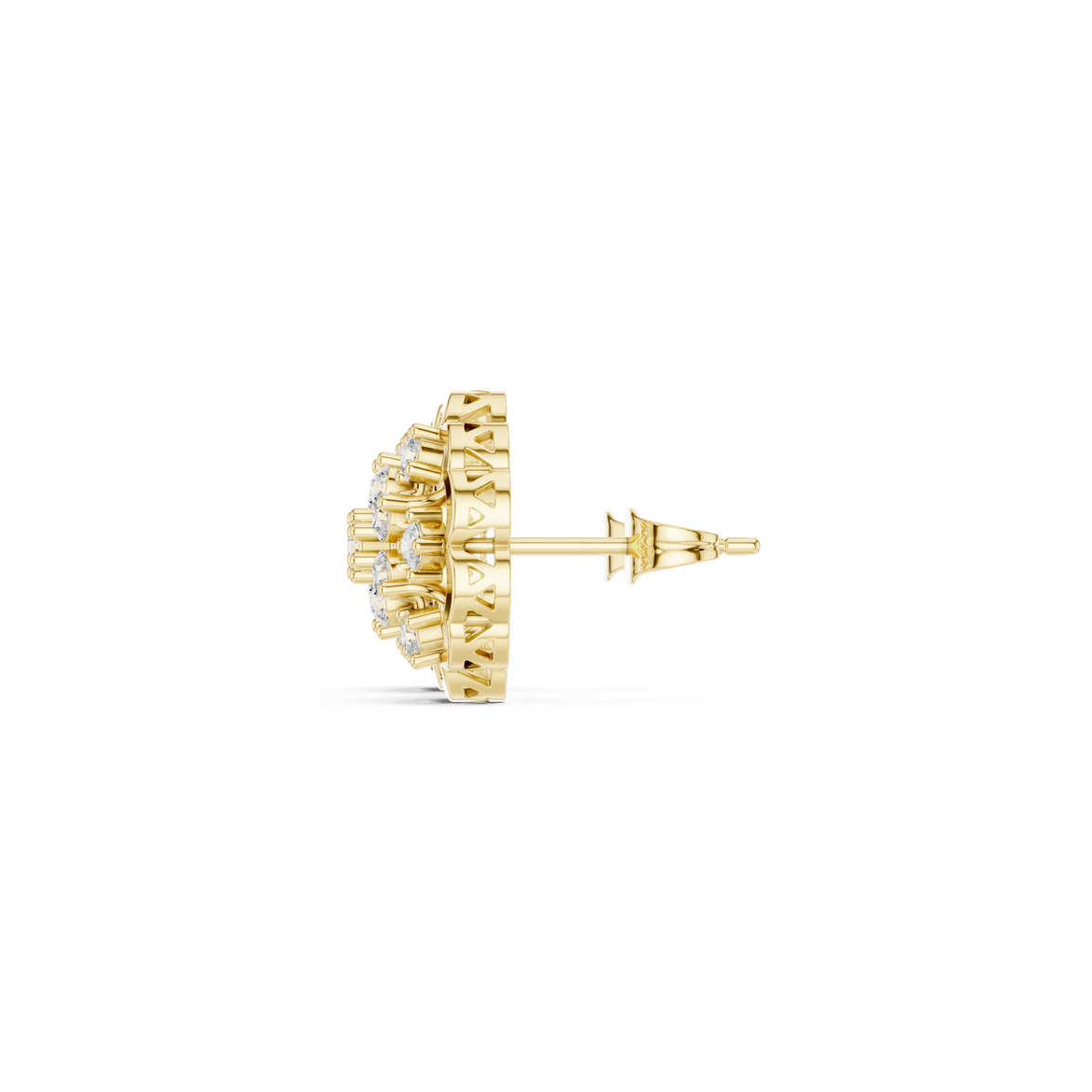 Elegant floral diamond stud earrings