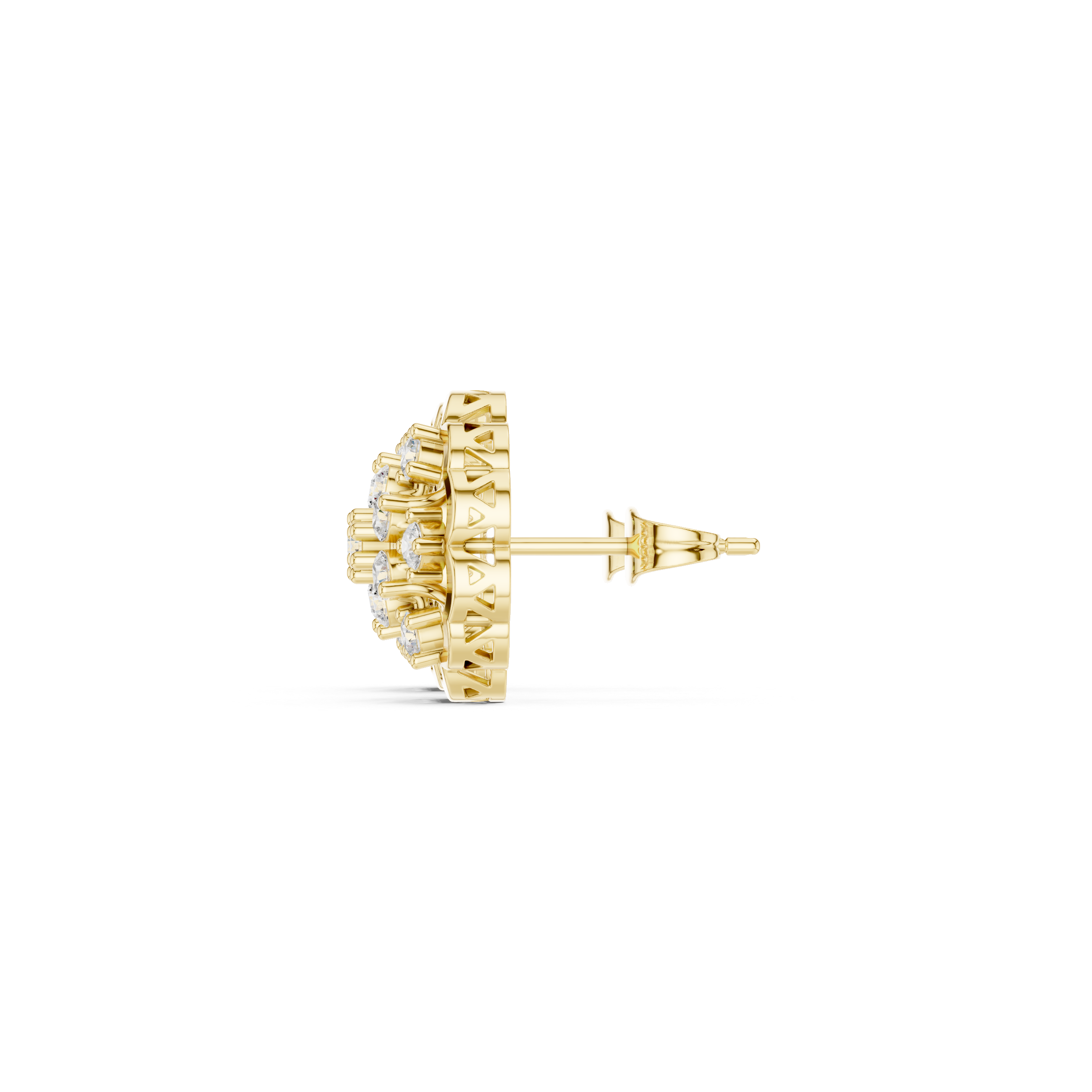 Elegant floral diamond stud earrings
