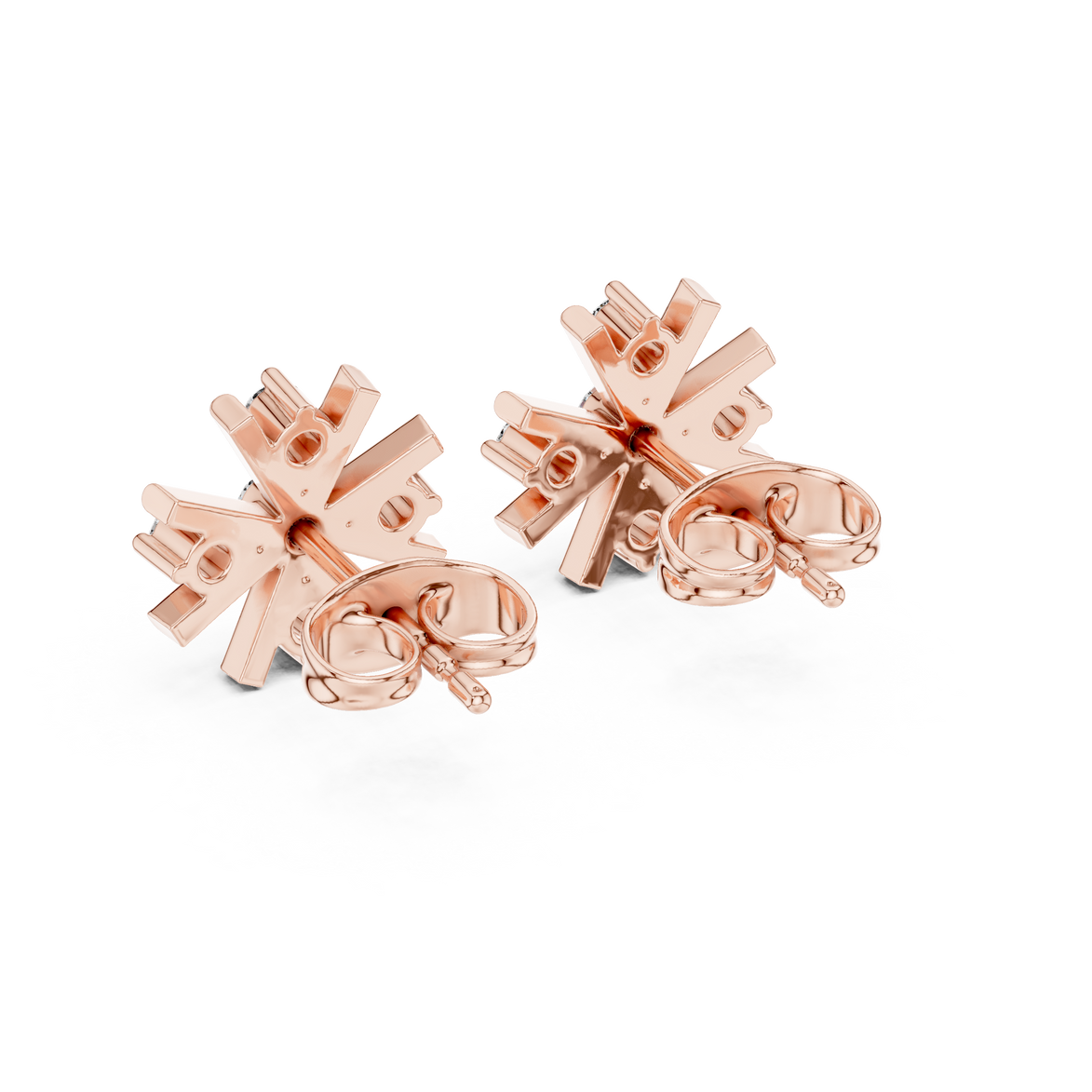 Diamond floral starburst stud earrings in gold by Signora Jewels