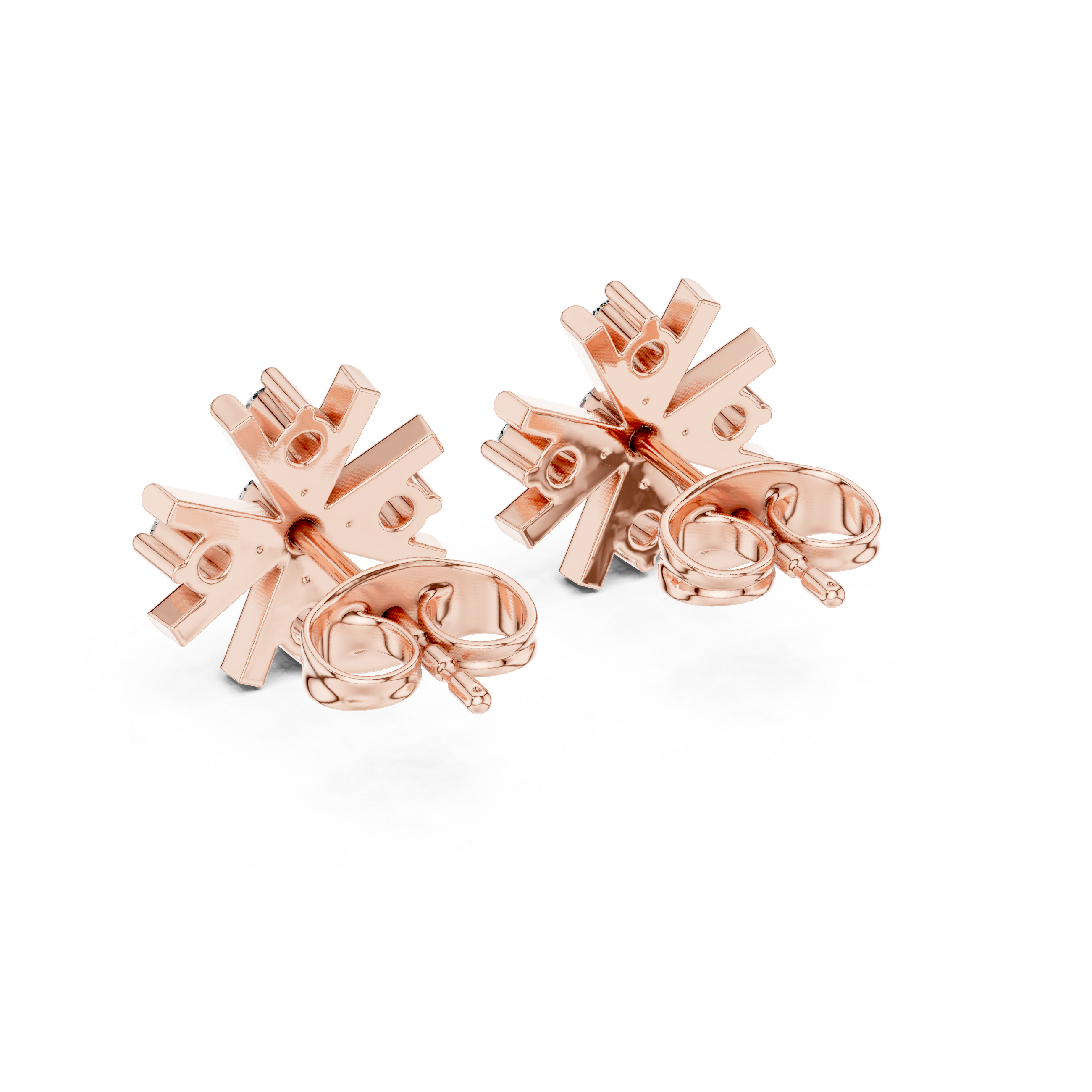 Diamond floral starburst stud earrings in gold by Signora Jewels