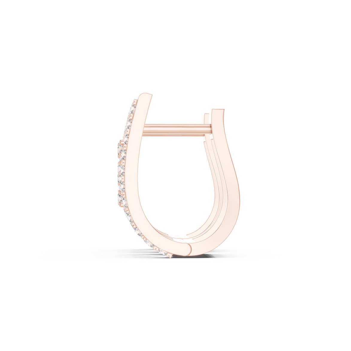 Modern geometric diamond hoop earrings