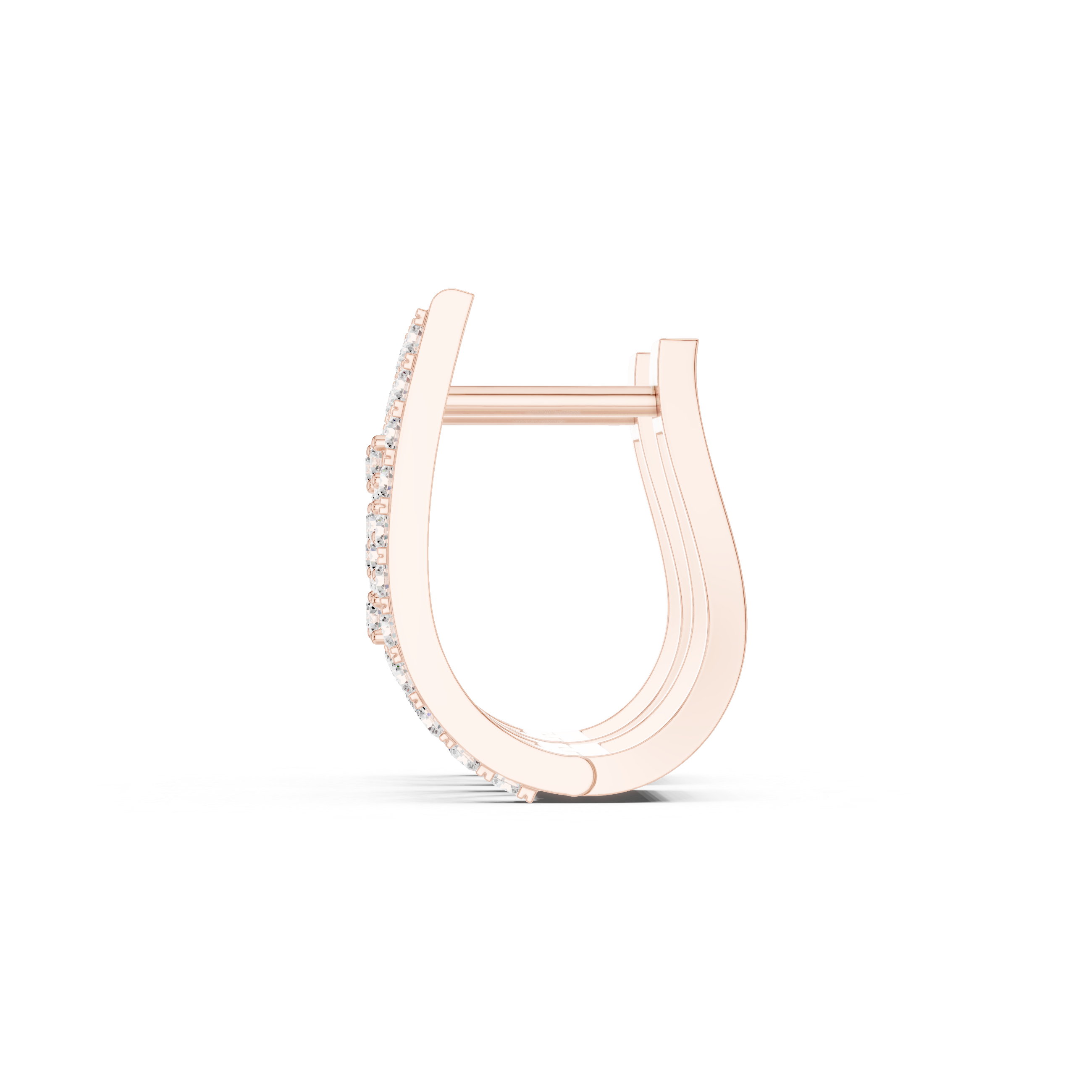 Modern geometric diamond hoop earrings