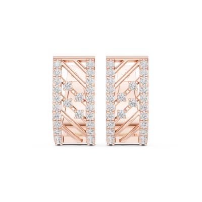 Modern geometric diamond hoop earrings