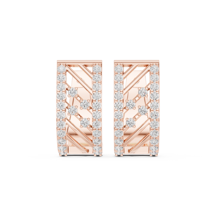 Modern geometric diamond hoop earrings