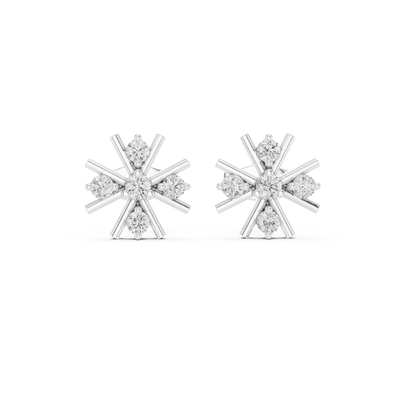 Diamond floral starburst stud earrings in gold by Signora Jewels