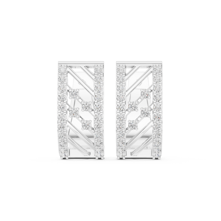 Modern geometric diamond hoop earrings