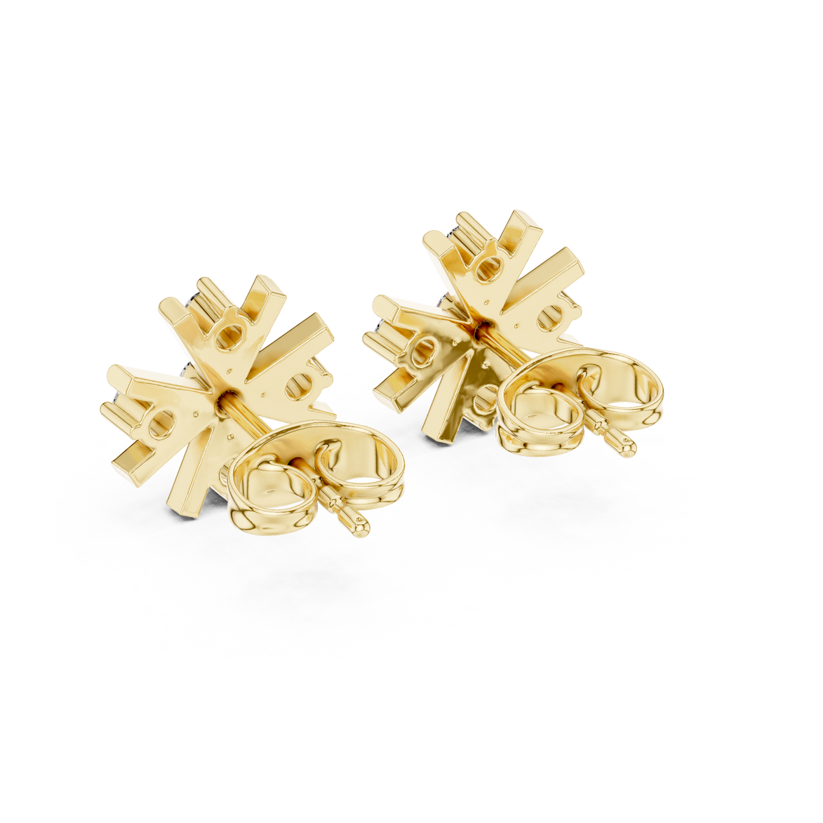 Diamond floral starburst stud earrings in gold by Signora Jewels