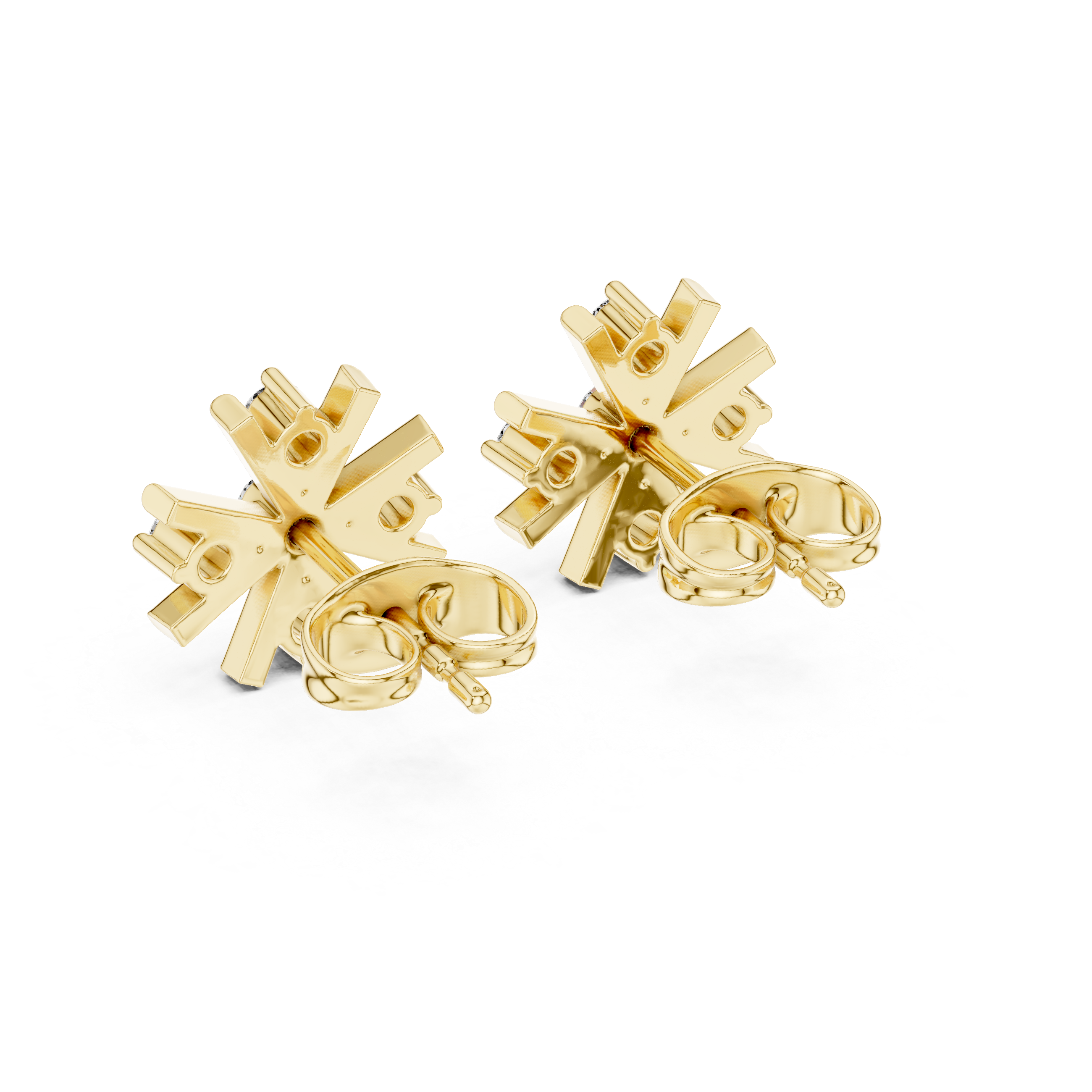Diamond floral starburst stud earrings in gold by Signora Jewels