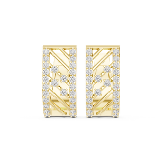 Front face of a yellow gold Geometric Grace hoop earring
