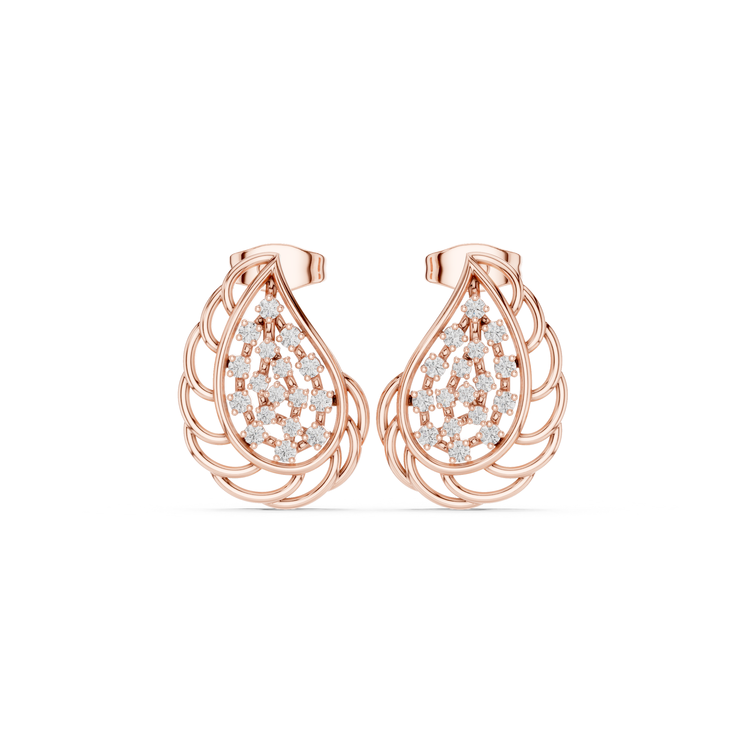 Elegant teardrop diamond earrings