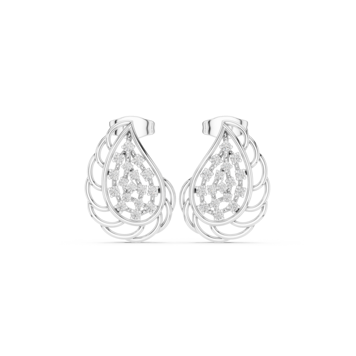 Elegant teardrop diamond earrings