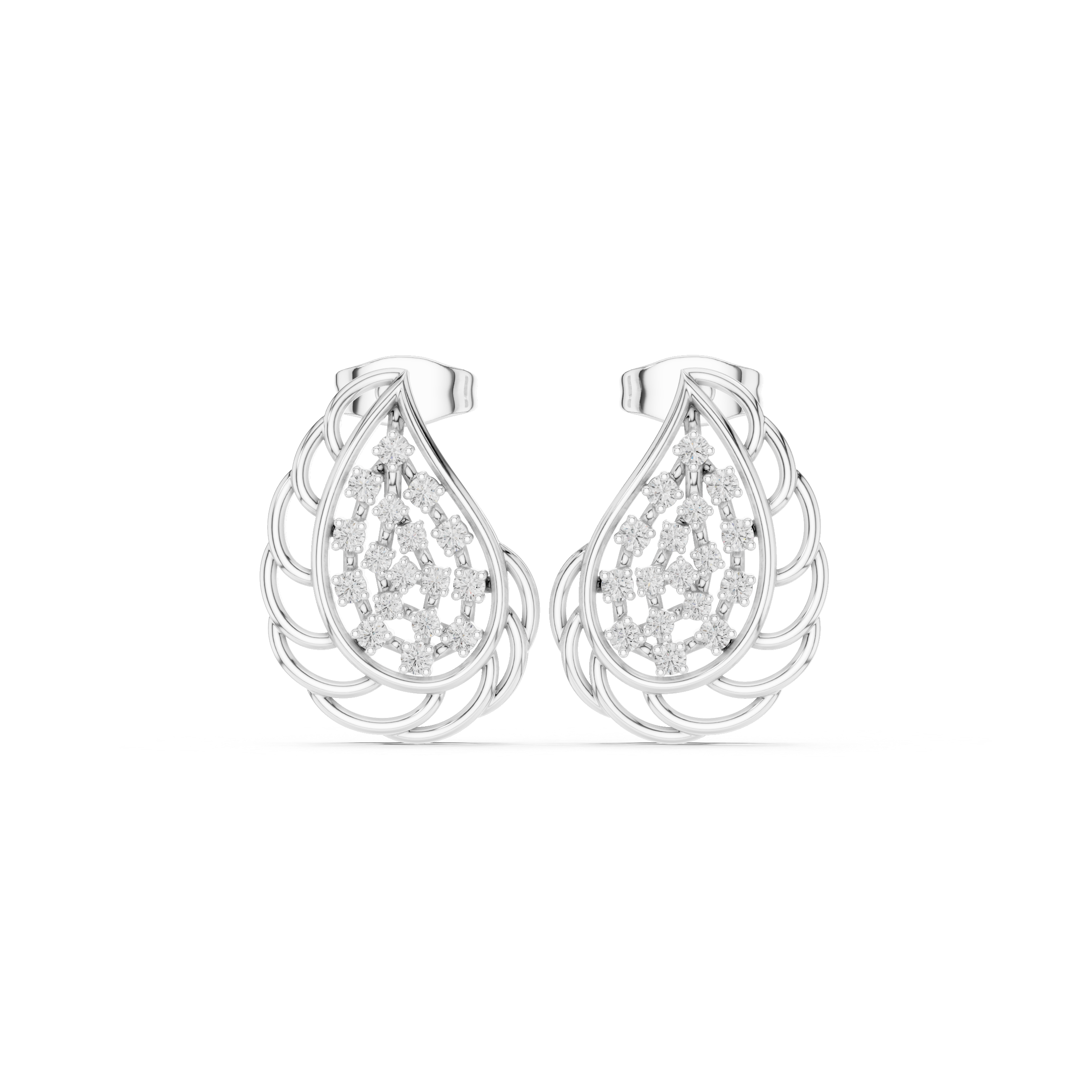 Elegant teardrop diamond earrings