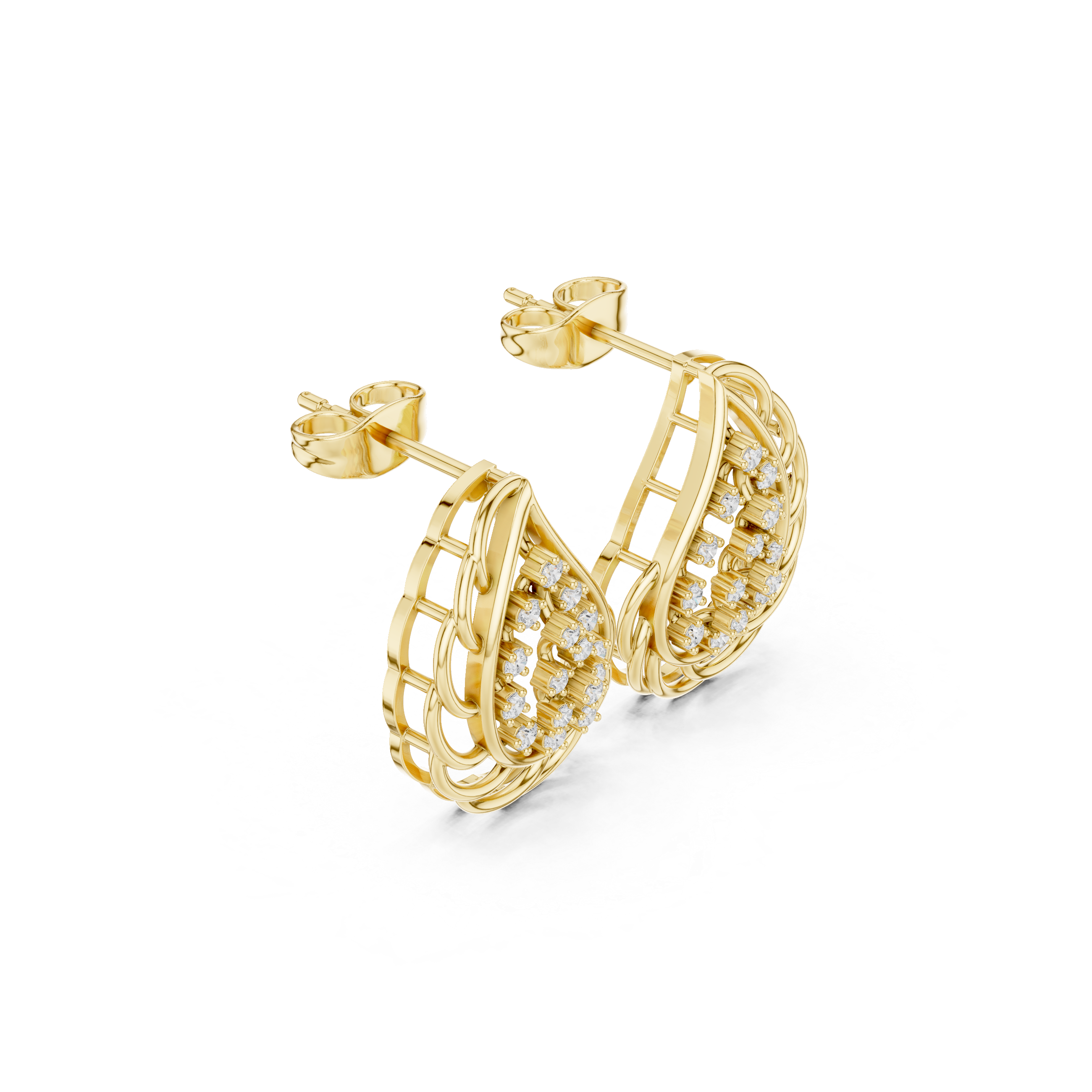 Elegant teardrop diamond earrings