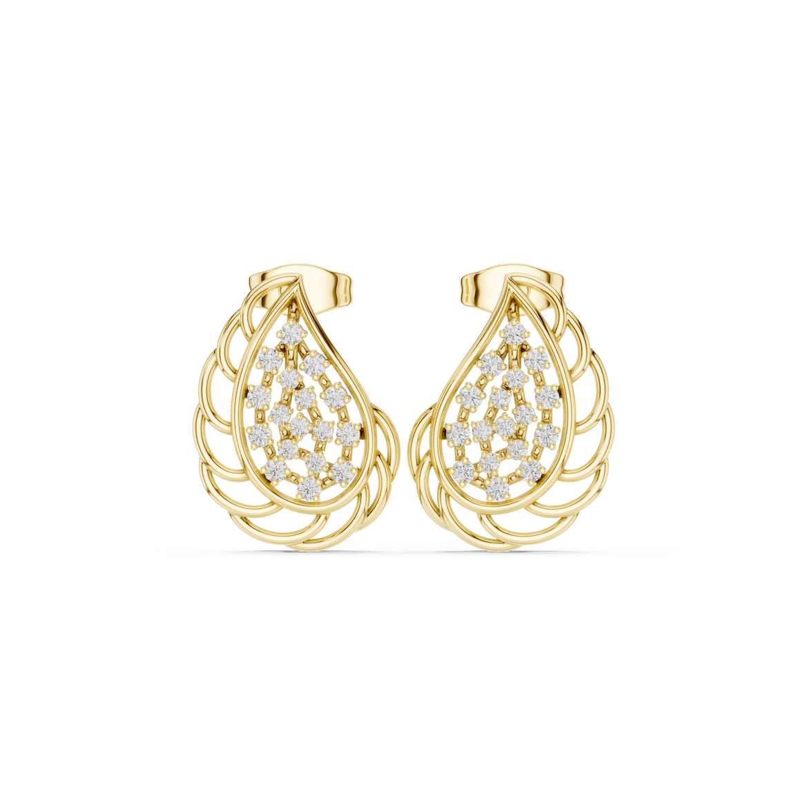 Elegant teardrop diamond earrings