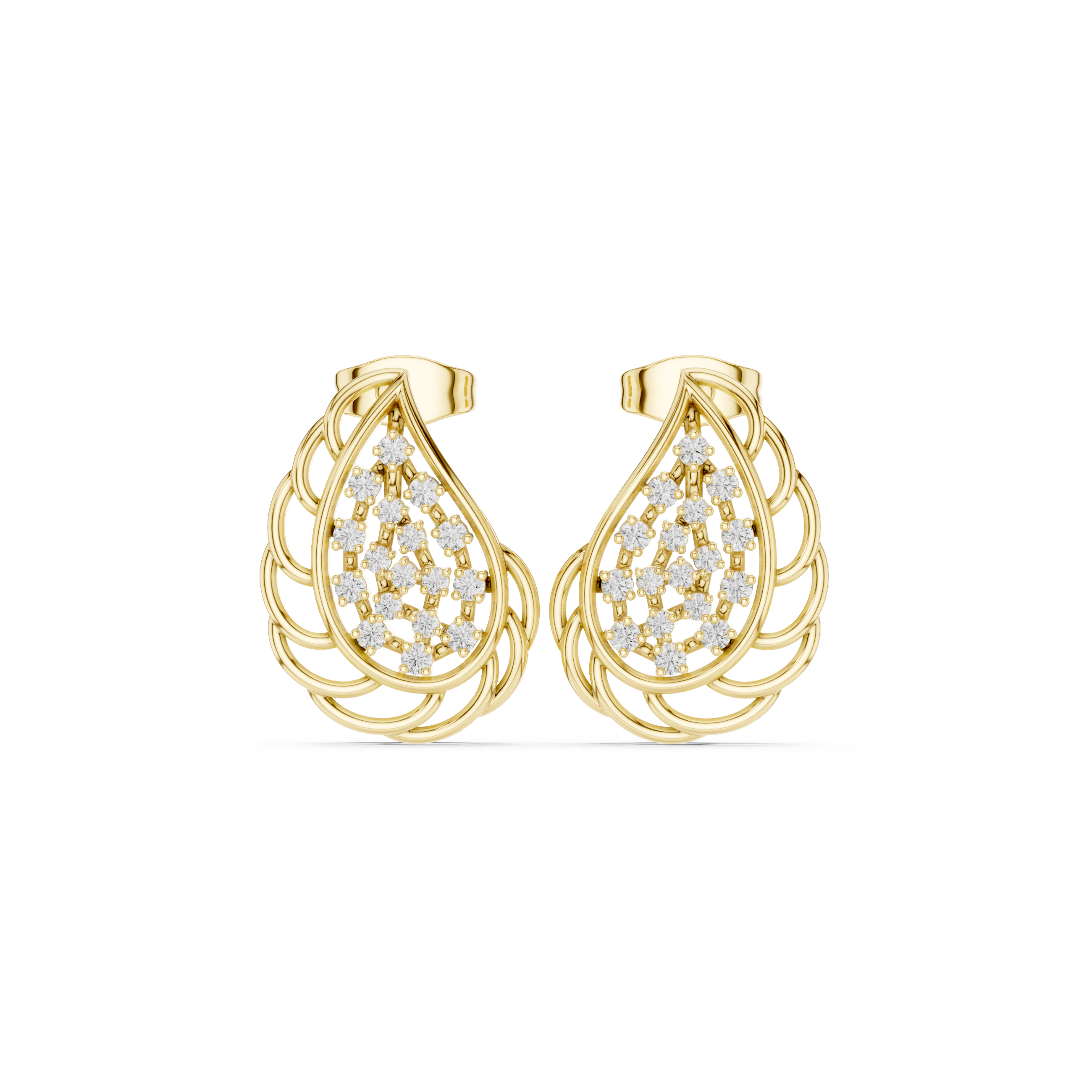 Elegant teardrop diamond earrings