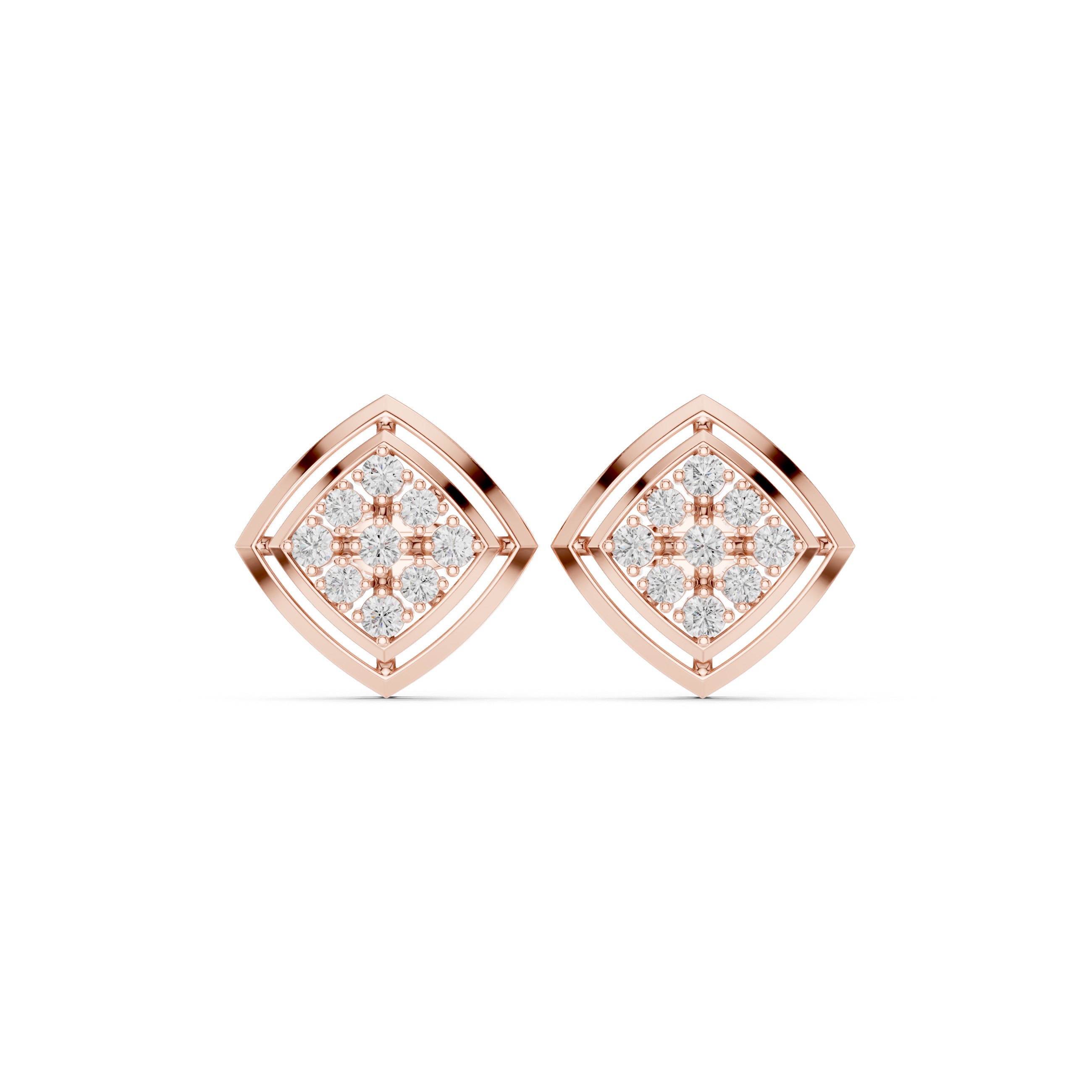 Diamond hoop stud earrings in gold by Signora Jewels