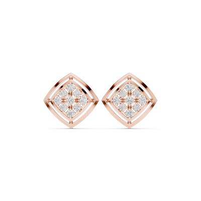 Diamond hoop stud earrings in gold by Signora Jewels