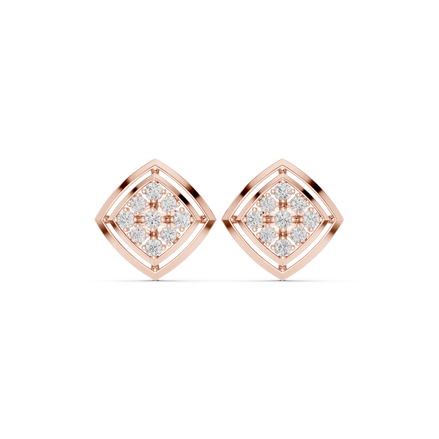 Diamond hoop stud earrings in gold by Signora Jewels