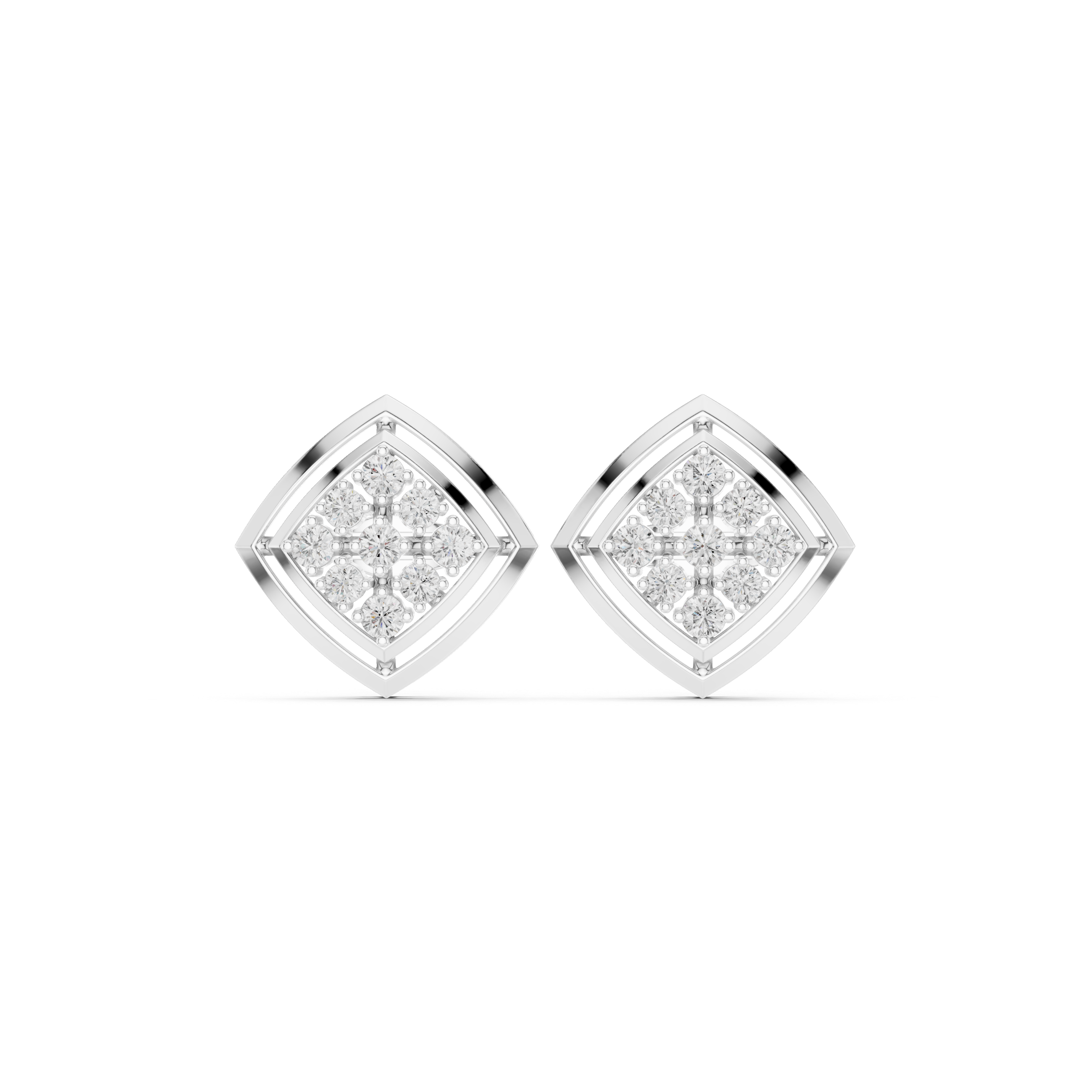 Diamond hoop stud earrings in gold by Signora Jewels