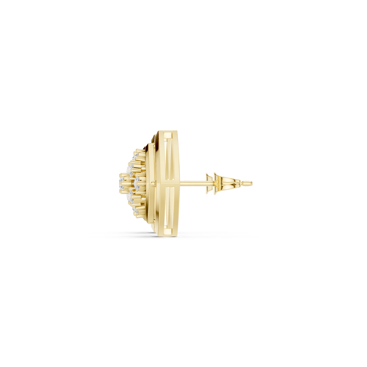 Diamond hoop stud earrings in gold by Signora Jewels