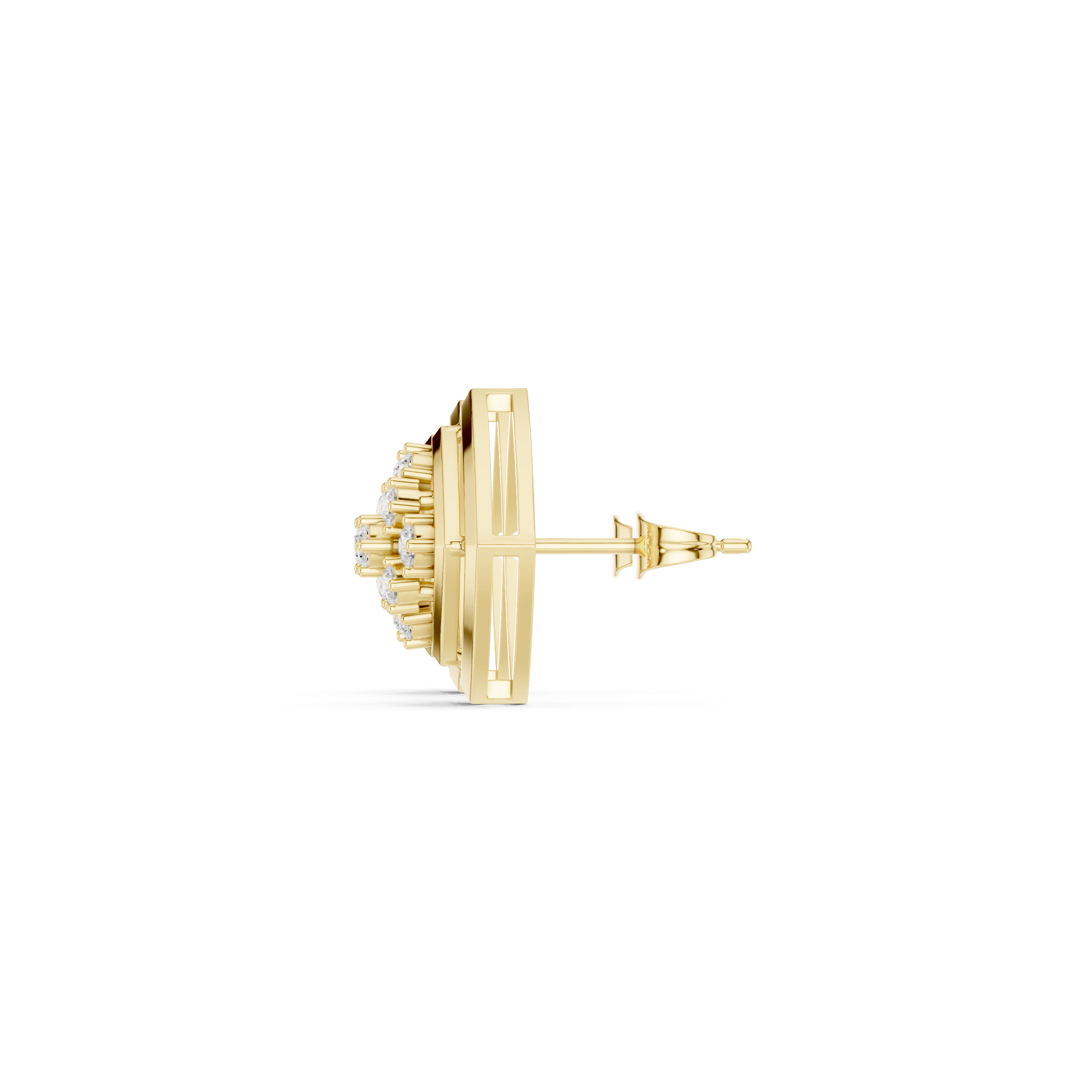 Diamond hoop stud earrings in gold by Signora Jewels