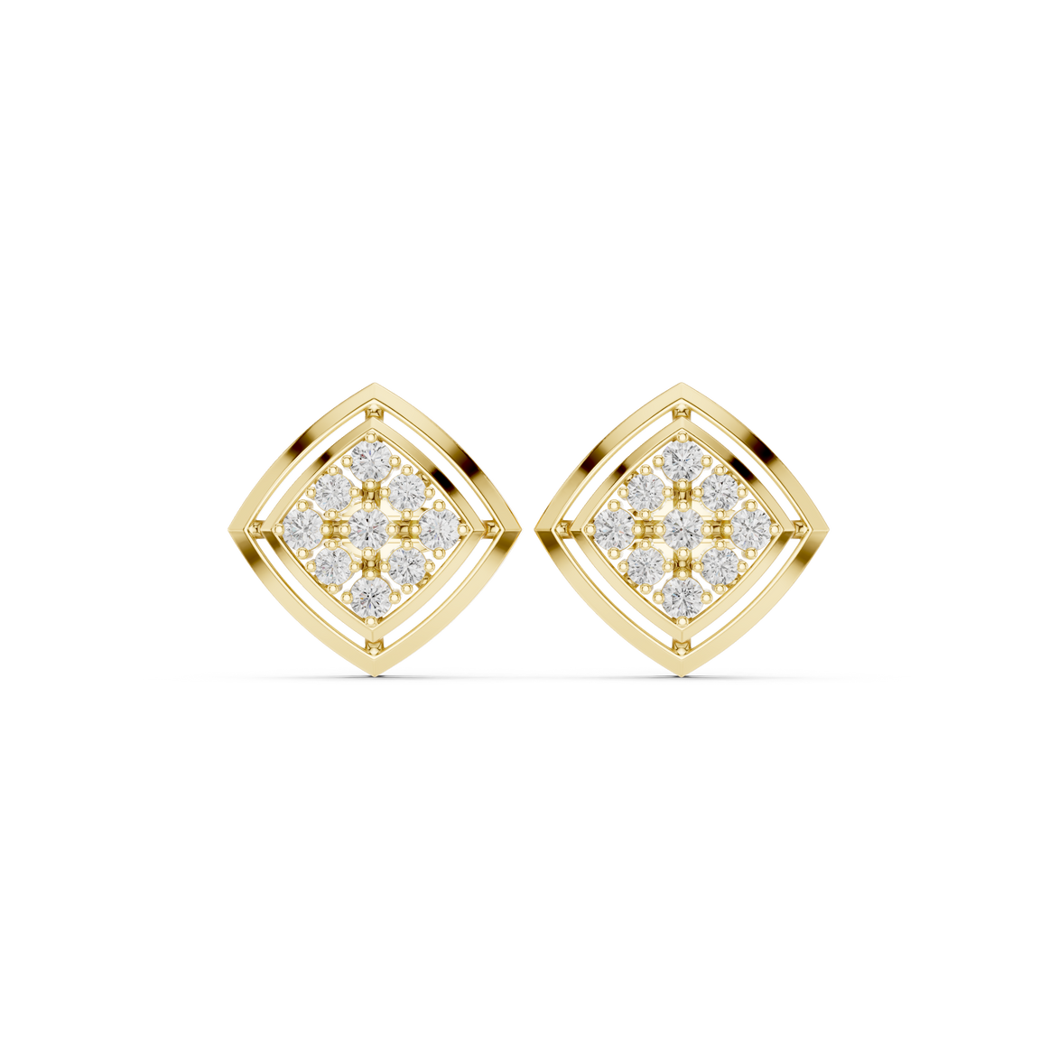 Diamond hoop stud earrings in gold by Signora Jewels