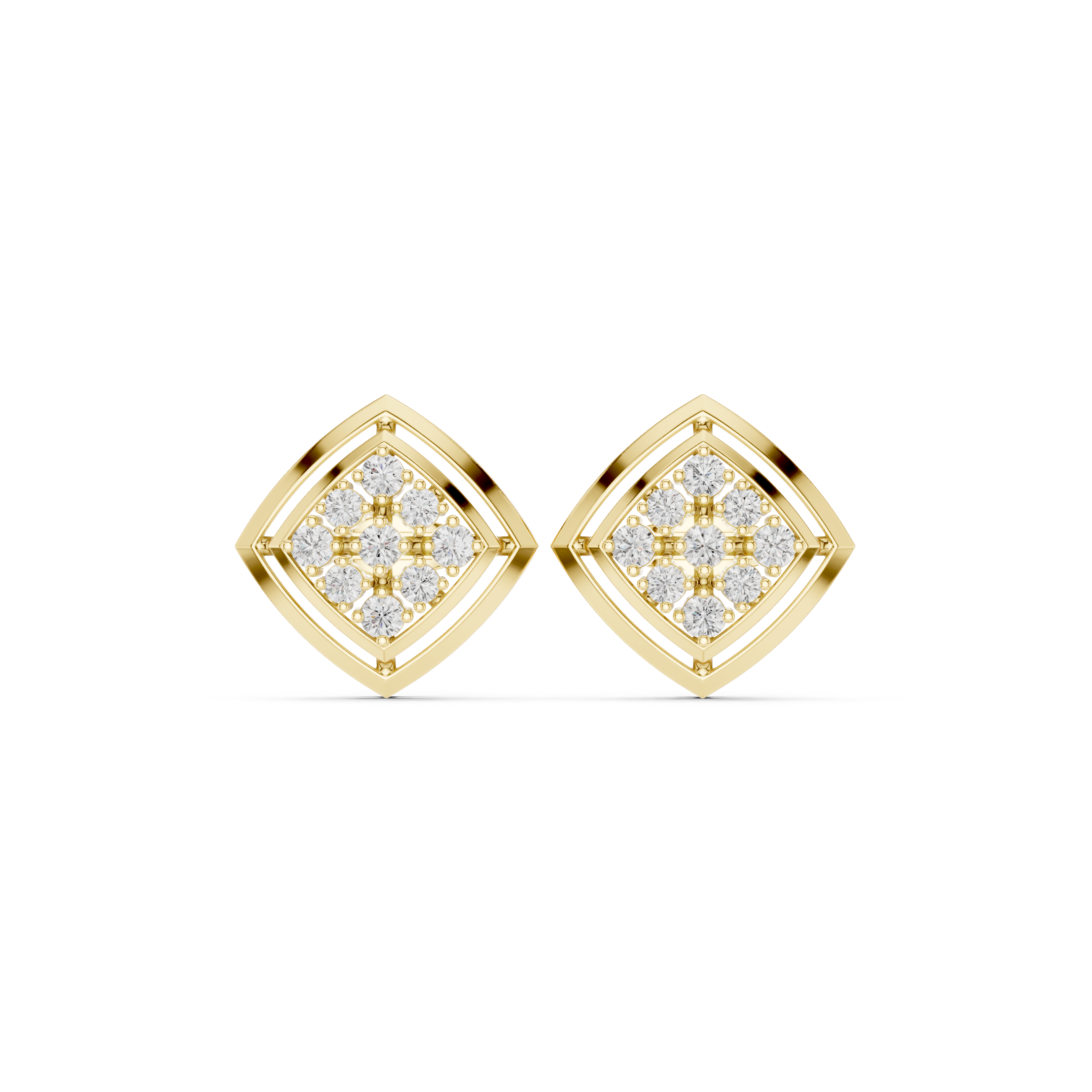Diamond hoop stud earrings in gold by Signora Jewels