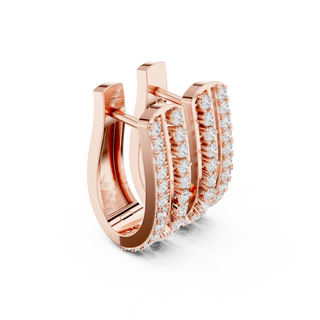 Side profile of the rose gold Endless Sparkle diamond hoops