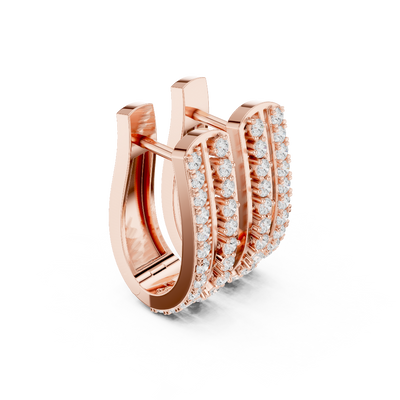 Side profile of the rose gold Endless Sparkle diamond hoops