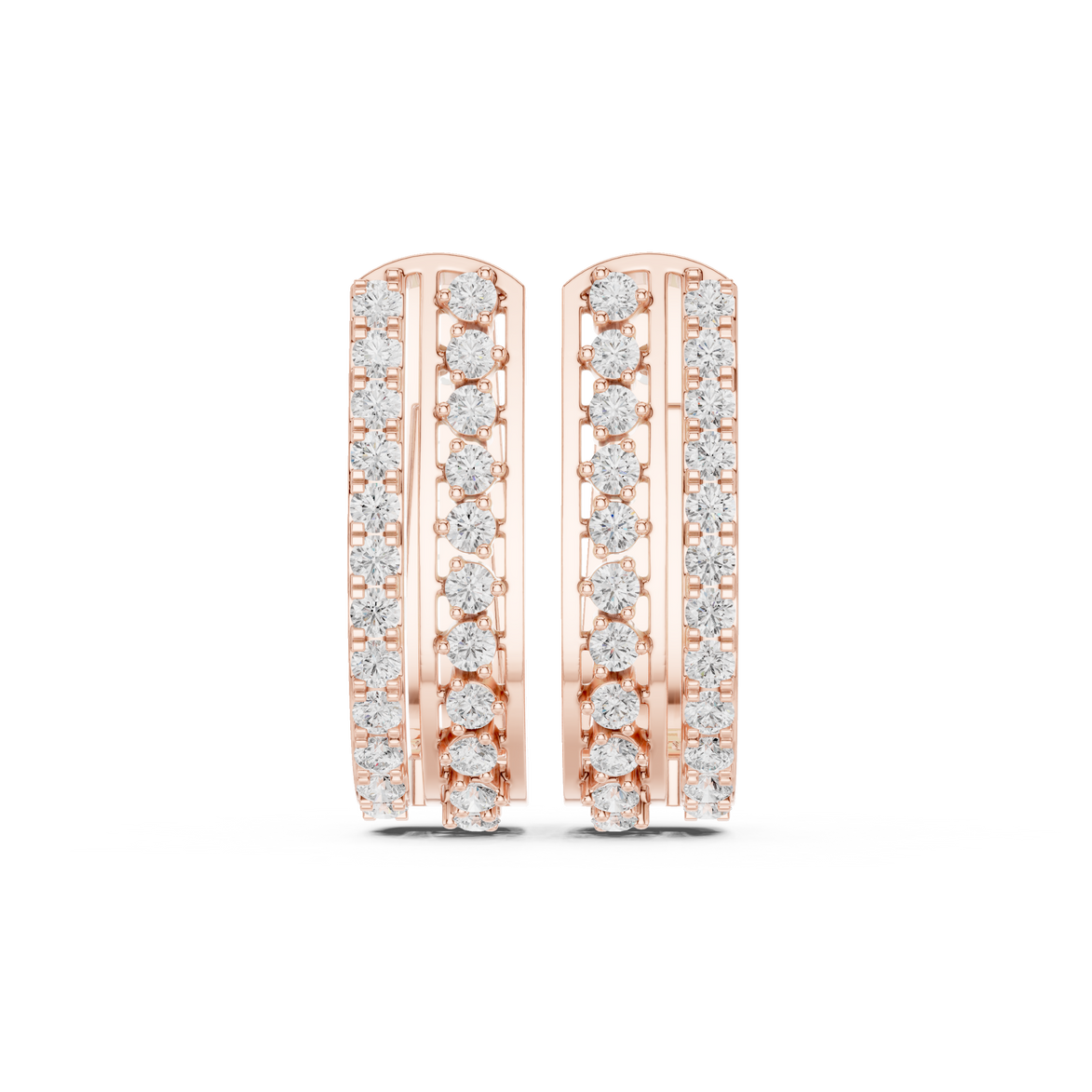 Diamond hoop stud earrings