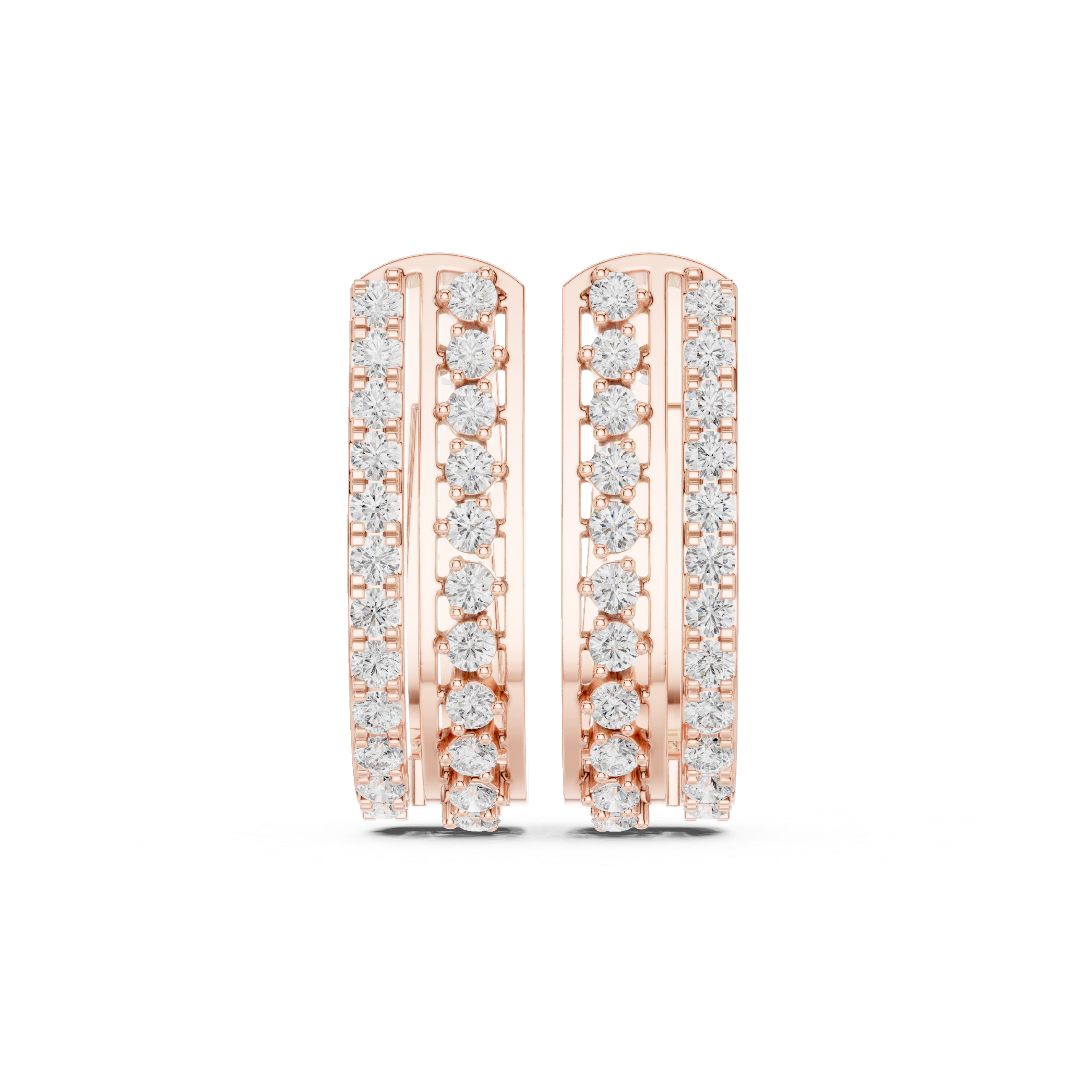 Diamond hoop stud earrings