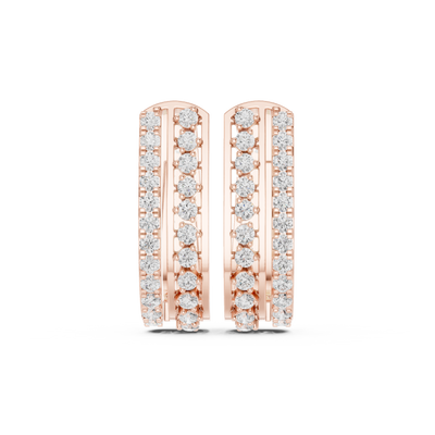 Diamond hoop stud earrings