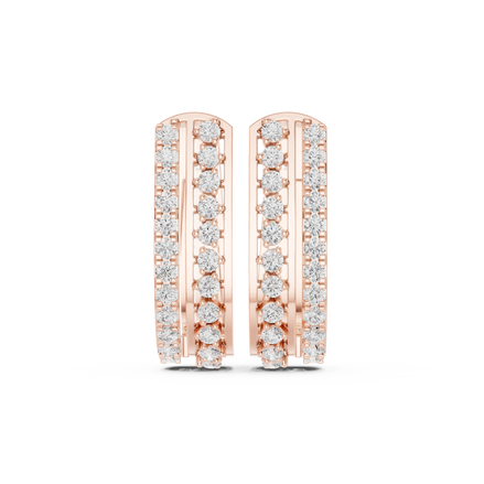 Diamond hoop stud earrings