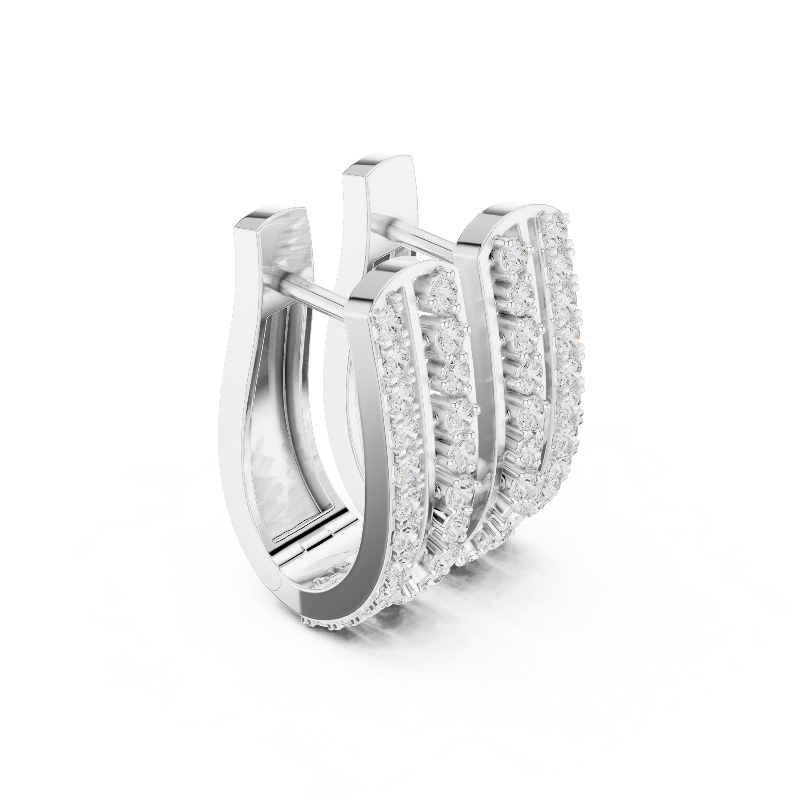 Diamond hoop stud earrings