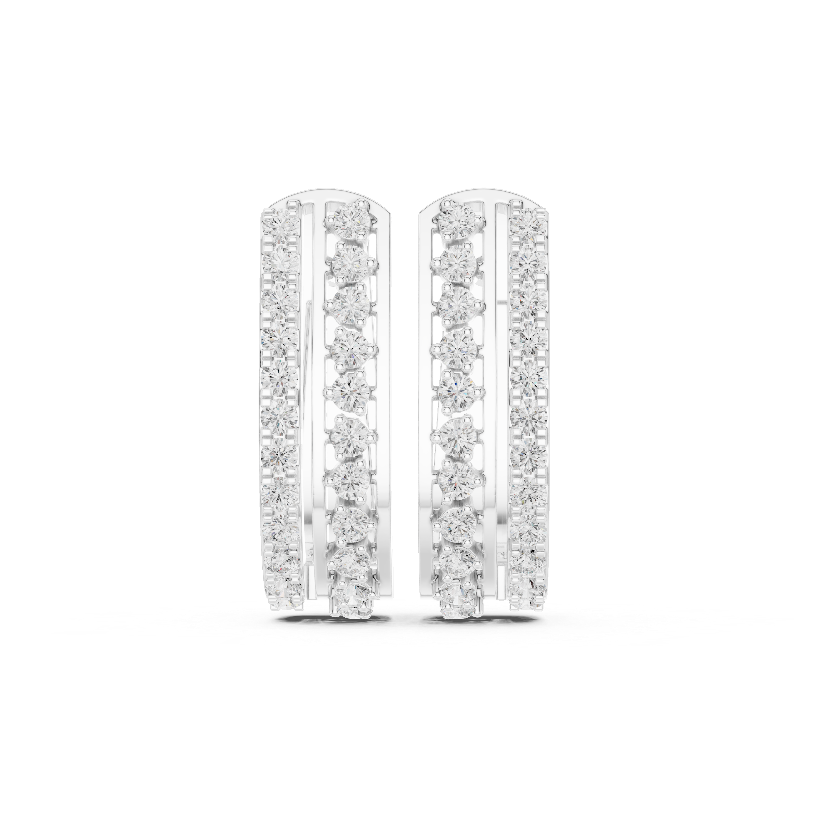 Diamond hoop stud earrings