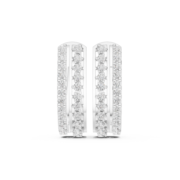 Diamond hoop stud earrings