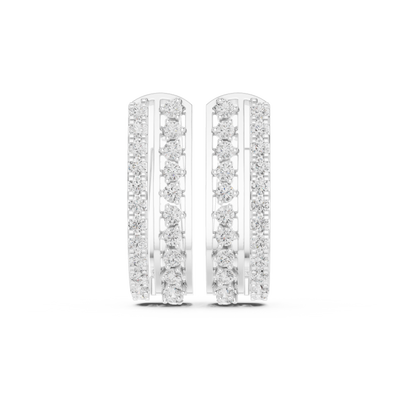 Diamond hoop stud earrings
