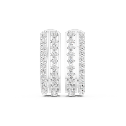 Diamond hoop stud earrings