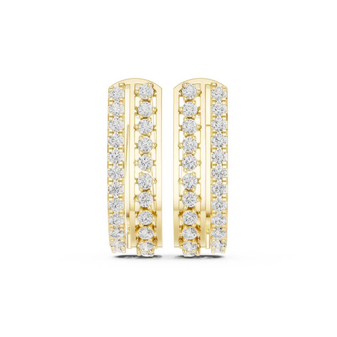 Diamond hoop stud earrings