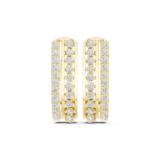 Front face of the yellow gold Endless Sparkle hoop earrings