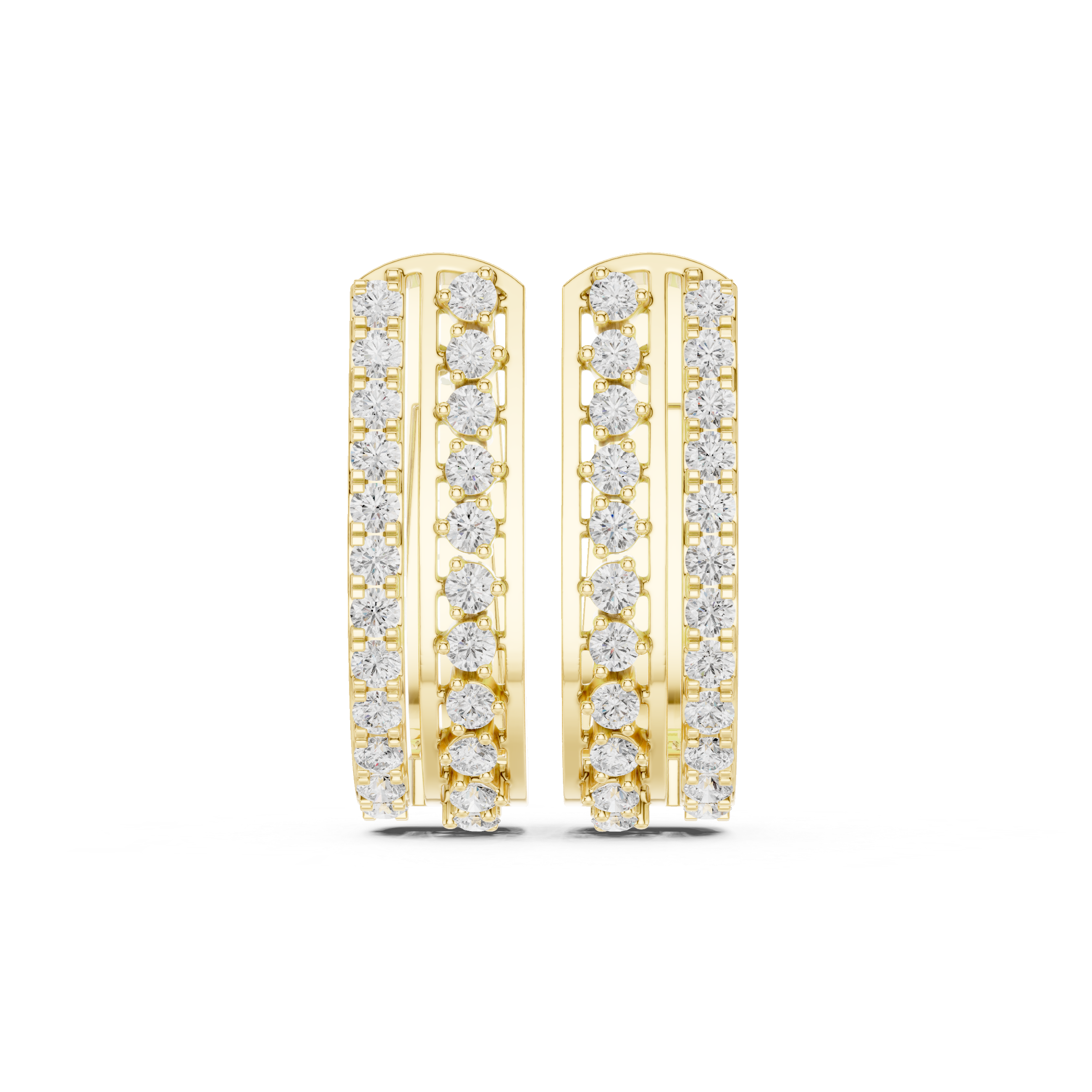 Diamond hoop stud earrings