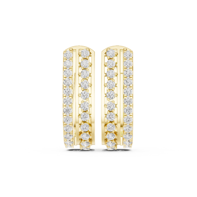 Front face of the yellow gold Endless Sparkle hoop earrings