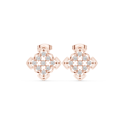 Geometric diamond stud earrings